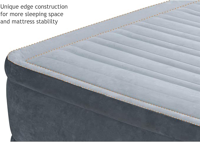 Intex Comfort Dura-Beam Airbed Internal Electric Pump Bed Height Elevated (2020 Model)