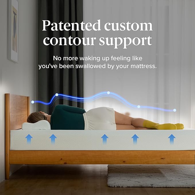 ZINUS 6 Inch Full Green Tea Memory Foam Mattress [New Version], Fiberglass free, Medium Firm Feel, Zoned Pressure Relief, Certified Safe Foams & Fabric, Mattress in A Box