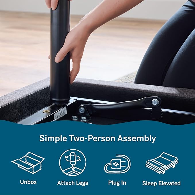 LUCID L300 Adjustable Bed Frame - Head and Foot Incline - USB - Wireless Remote - Easy 2 Person Assembly - Quiet Motor - Relax - TV - Working - Reading - Ergonomic - Electric Bed Base - Full Size