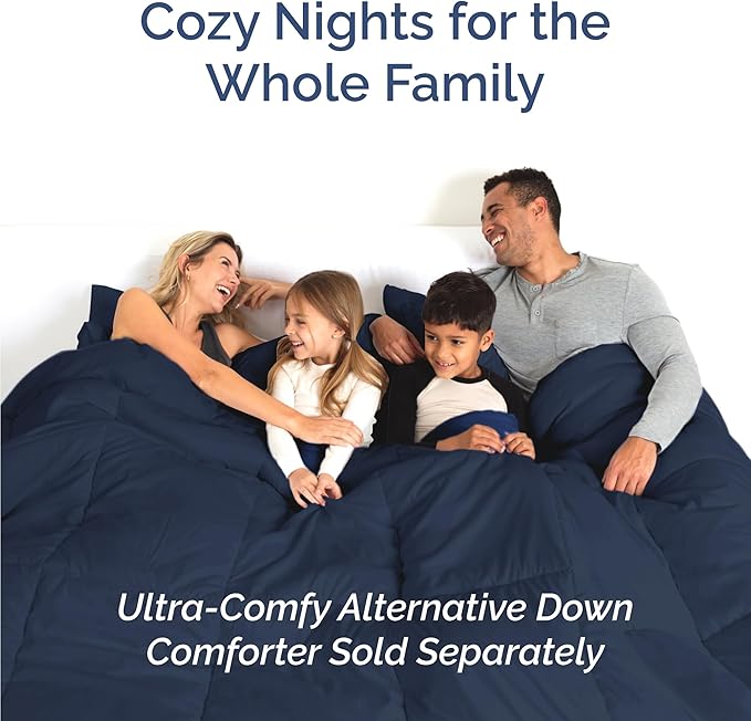 Twin 4 Piece Sheet Set - Comfy Breathable & Cooling - Ultra-Soft Hotel Luxury Bedding Set with 8-16 Inch Deep Pockets - 1 Flat & 1 Fitted Sheet & 2 Pillowcases - Wrinkle Free & Easy Care - Navy Blue