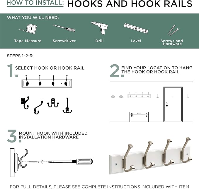 Liberty Hardware 129847 18-Inch Coat and Hat Rail/Rack with 4 Heavy Duty Hooks, White and White