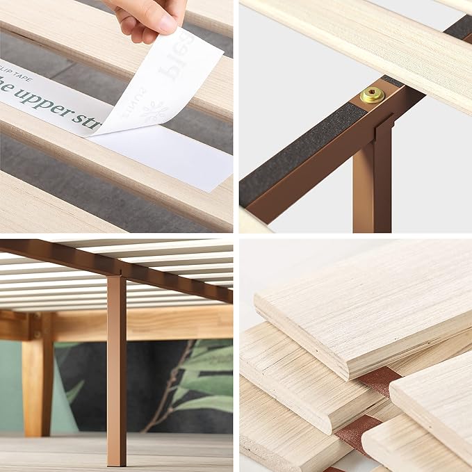 ZINUS Moiz Wood Platform Bed Frame, Wood Slat Support, No Box Spring Needed, Easy Assembly, Natural, Full