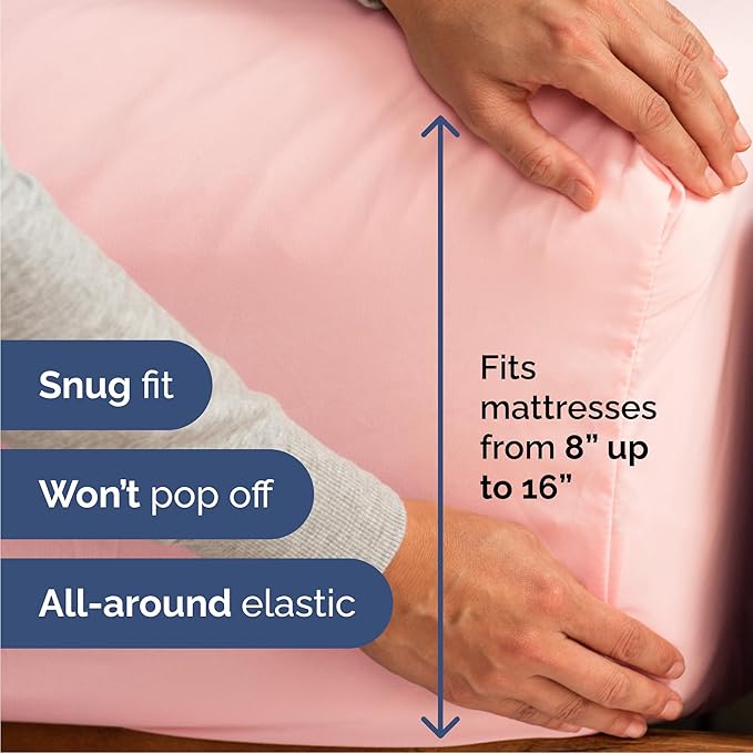 Cal King 6 Piece Sheet Set - Comfy Breathable & Cooling - Ultra Soft Hotel Luxury Bedding Set w/ 8-16 Inch Deep Pockets - 1 Flat & 1 Fitted Sheet & 4 Pillowcases - Wrinkle Free & Easy Care - Baby Pink