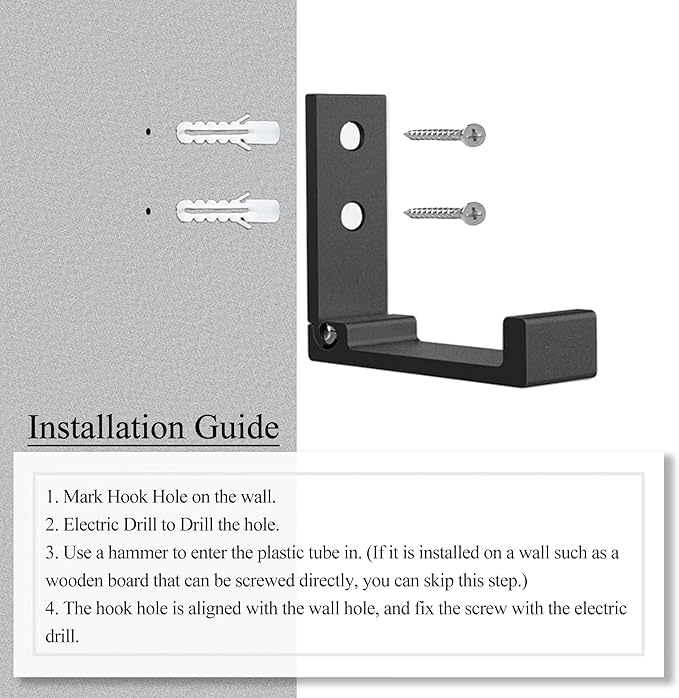 OHIYO Folding Wall Hook 2PCS Folding Coat Hooks for Hanging Heavy Duty Coat & Bag & Backpack & Hat & Headphone Foldable Coat Hooks Wall Mounted Saves Space (Black)