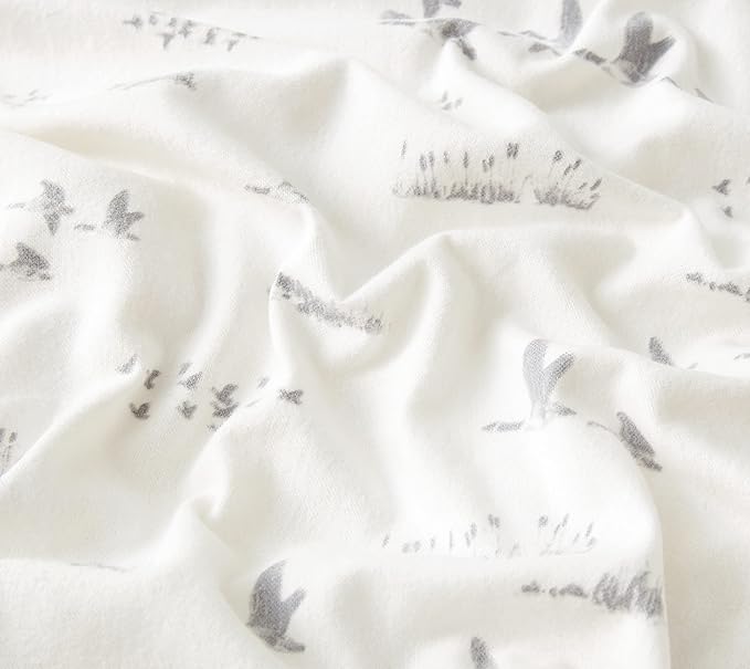 Eddie Bauer - King Sheet Set, Warm Breathable Cotton Flannel Bedding with Deep Pockets, Brushed for Extra Softness, Cozy Home Decor, Oeko-Tex Certified (Geese Meadows, King)