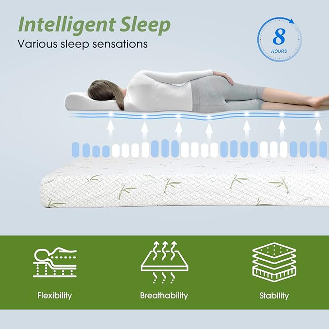 BestMassage | 6 Inch Queen Mattress | Gel Memory Foam | Medium Firm Feel | White | Bed in a Box, CertiPUR-US Certified | Pressure Relief, Cooling Ventilated Foam | Breathable Knit Cover