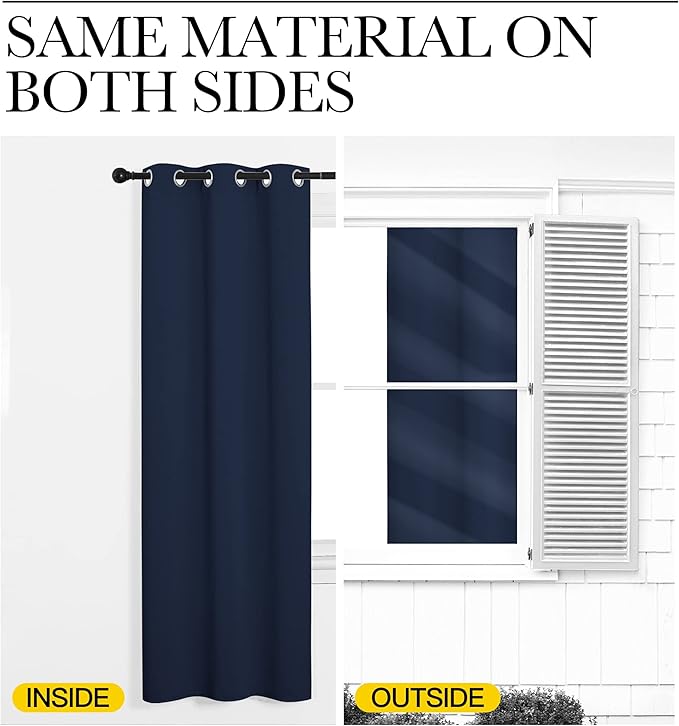 NICETOWN Doorway Curtain Room Divider Drape Screen Partitions, Vertical Blind for Sling Door, Blackout Window Curtains Privacy Blind for Patio (Navy, 1 Panel, 10ft Tall x 5ft Wide)