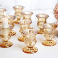 Letine Gold Candlestick Holders Set of 12-2.5" H Taper Candle Holders Bulk -Gold Glass Candle Holder for Thanksgiving, Christmas, Rustic Wedding Centerpieces, Party Decor