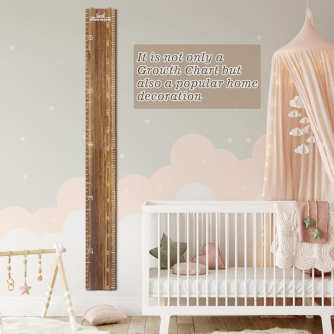 Eersida Growth Chart for Wall Kids Height Growth Chart Wooden Ruler Nursery Wall Decor Boys Girls Height Measurement Loved Beyond Measure for Room Hanging Decor(Novel Style)