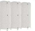 Rose Home Fashion 6 ft Tall Room Divider, Room Dividers and Folding Privacy Screens, 15.7in Privacy Screen 6 Panel Partition Temporary Wall Separation for Private, White