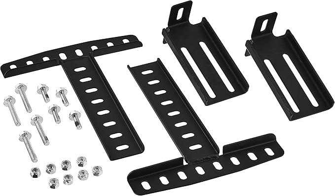LUCID Brackets-Attach Headboad to L100 Adjustable Bed Base - Easy to Customize - Durable - Solid Steel, Headboard, Black