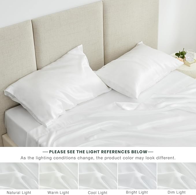 Love's cabin Twin Silky Soft Satin Bed Linen Set - 3 Piece with Deep Pockets, Luxury Satin Sheets, Wrinkle Resistant, Fits Mattresses up to 14''