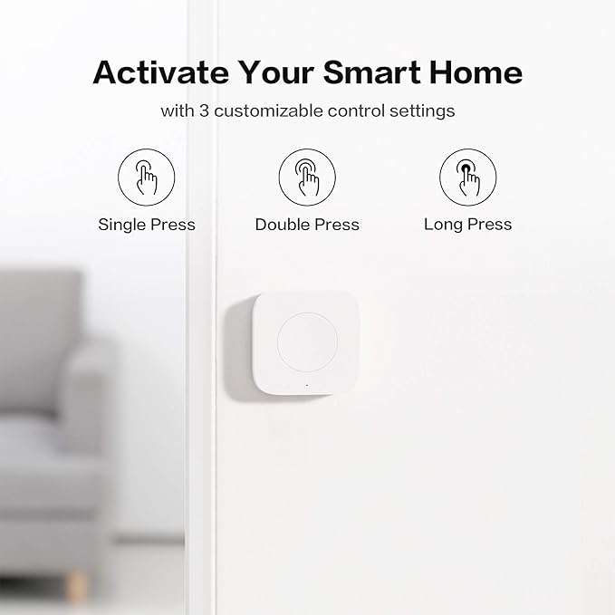 Aqara Zigbee Wireless Mini Switch,Compatible with Apple HomeKit,Google Home,Alexa,Requires Aqara Hub,Versatile 3-Way Control Button for Smart Home Devices,Works with IFTTT