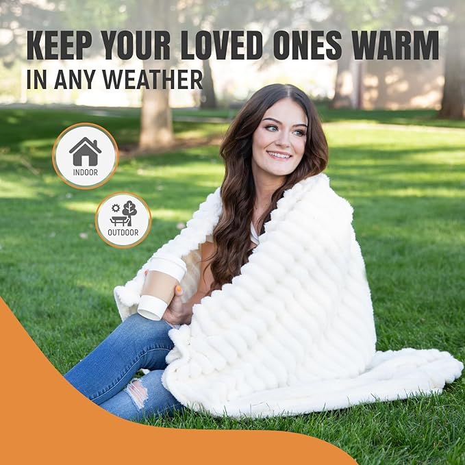 GO Premium Cozy Soft King Blanket for Couch & Bed - White Fleece Blanket for Living Room, Bedroom & Home Decor - Large (90x108 Inches)