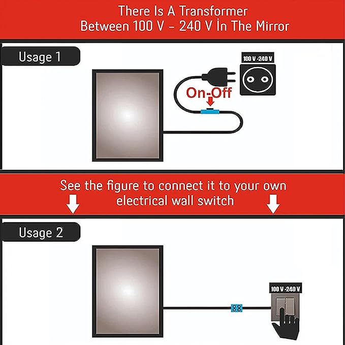 Asymmetrical Bathroom LED Mirror, Modern Irregular Shape Wall Mirror with LED Lights, Frameless Aesthetic Backlit LED Illimunated Vanity Mirror (60" x 30" inc)