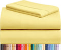 LuxClub 3 PC Sheet Set Bed Sheets Deep Pockets 16" Eco Friendly Wrinkle Free Cooling Machine Washable Hotel Bedding Silky Soft - Lemon Twin