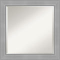 Amanti Art Silver Bathroom Mirror for Over Sink, 24x24 Vista Brushed Nickel Square Vanity Mirror, Medium Casual Frame, Hangs Horizonally and Vertically, Bathroom Wall Decor, Beveled Edge