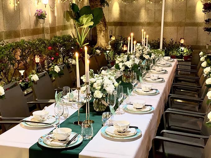 Gold Taper Candle Holders, Set of 6 Gold Candlestick Holders Taper Candle Holders fits 3/4" Thick Pillar Candle Led Modern Metal Candles, Elegant Stands Decorative Table Candle Holder