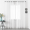 108 Inch Sheer Curtains for Living Room Bedroom Apartment Window 2 Panels Grommet Voile Drape Semi Sheer Curtain for Wedding Baby Shower Party Backdrop Outdoor White 52X108 Inches 9 FT Extra Long