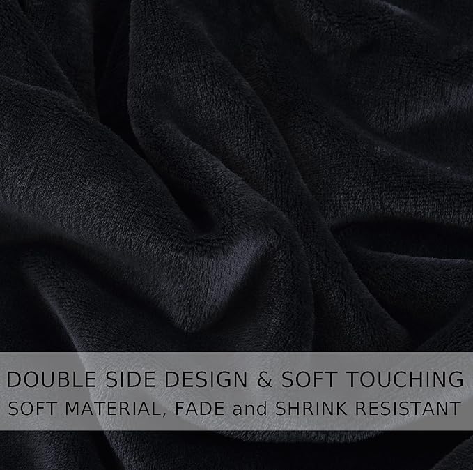 Soft Blanket King Size Fleece Warm Fuzzy Throw Blankets for The Bed Sofa Lightweight Charcoal Grey 90" x 108"