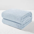 Exclusivo Mezcla Fleece Bed Blanket King Size, Super Soft and Warm Blankets for Couch, Sofa and Bed Waffle Textured, Cozy, Fuzzy and Lightweight (Mixed Slate Blue, 90x104 Inches)