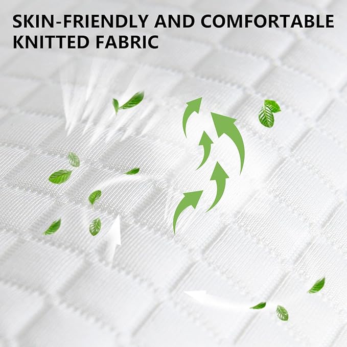 BestMassage | 5 Inch California King Mattress | Gel Memory Foam | Medium Firm Feel | White | Bed in a Box, CertiPUR-US Certified | Pressure Relief, Cooling Ventilated Foam | Breathable Knit Cover