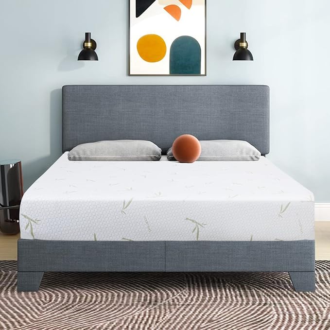 BestMassage | 10 Inch King Mattress | Gel Memory Foam | Medium Firm Feel | White | Bed in a Box, CertiPUR-US Certified | Pressure Relief, Cooling Ventilated Foam | Breathable Knit Cover