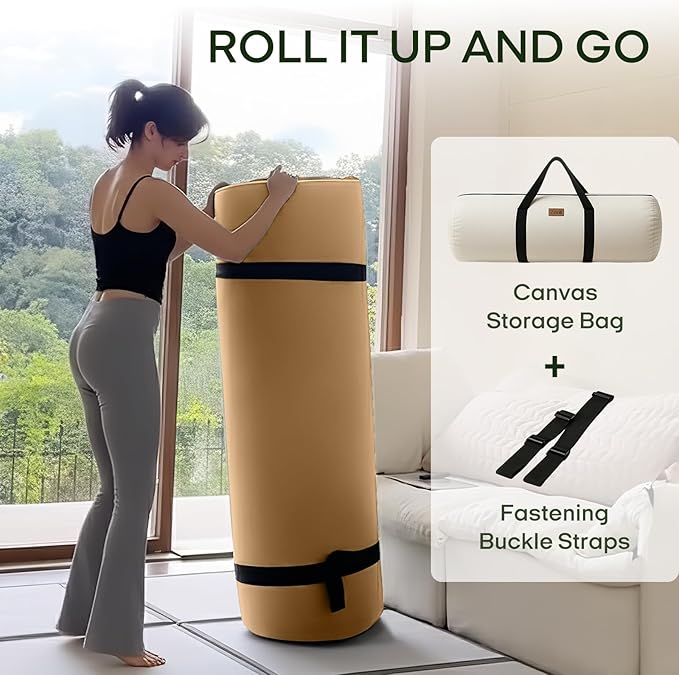 ZonLi Japanese Floor Futon Mattress Twin Size 75"x 39", 100% Cotton Cover 2.5'' Thicken Tatami Mattress, Foldable Sleeping Pad, Portable Dormitory Tatami Mat, Roll Up Floor Lounger Bed for Adult