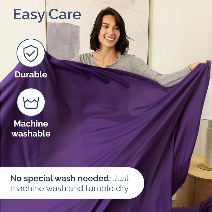 King 6 Piece Sheet Set - Comfy Breathable & Cooling - Ultra Soft Hotel Luxury Bedding Set w/ 8-16 Inch Deep Pockets - 1 Flat & 1 Fitted Sheet & 4 Pillowcases - Cozy, Wrinkle Free & Easy Care - Purple
