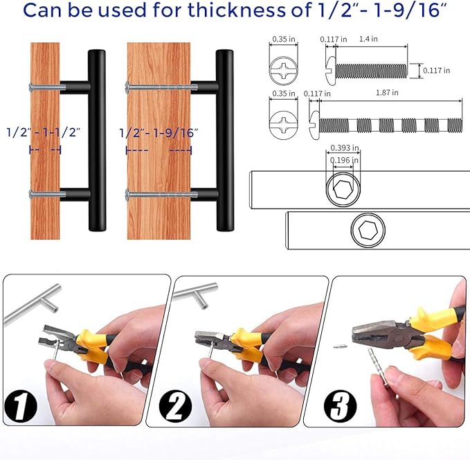 Ravinte 60 Pack 6 inch Cabinet Pulls Matte Black Stainless Steel Kitchen Cupboard Handles Cabinet Handles 3.5” Hole Center