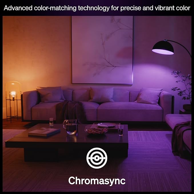 Philips Hue Smart LED A19 Bulb, White & Color Ambiance, E26 Base, 7.2W, Full Spectrum Light 1000K-20000K, 810 Lumens, Dimmable, Works with Alexa, Google,& Apple Home,2pk