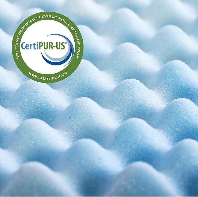 ZINUS 1.5 Inch Swirl Gel Cooling Memory Foam Mattress Topper, Smaller, More Convenient WonderBox Packaging, Cooling, Airflow Design, CertiPUR-US Certified, King