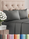 Twin XL 4 Piece Sheet Set - Comfy Breathable & Cooling - Ultra-Soft Hotel Luxury Bedding Set w/ 8-16 Inch Deep Pockets - 1 Flat & 1 Fitted Sheet & 2 Pillowcases - Wrinkle Free & Easy Care - Charcoal