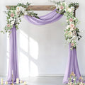 Socomi Wedding Arch Draping Fabric 2 Panels 29" x 19Ft Lavender Purple Sheer Chiffon Curtain Drapes 6 Yards for Wedding Ceremony Birthday Party Decoration