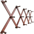 SKOLOO Hat Rack for Wall with 14 Hooks, Solid Wooden, Modern, Expandable Coat Rack Wall Mount for Coats, Hats, Bags, Baseball Caps, Cherry Red
