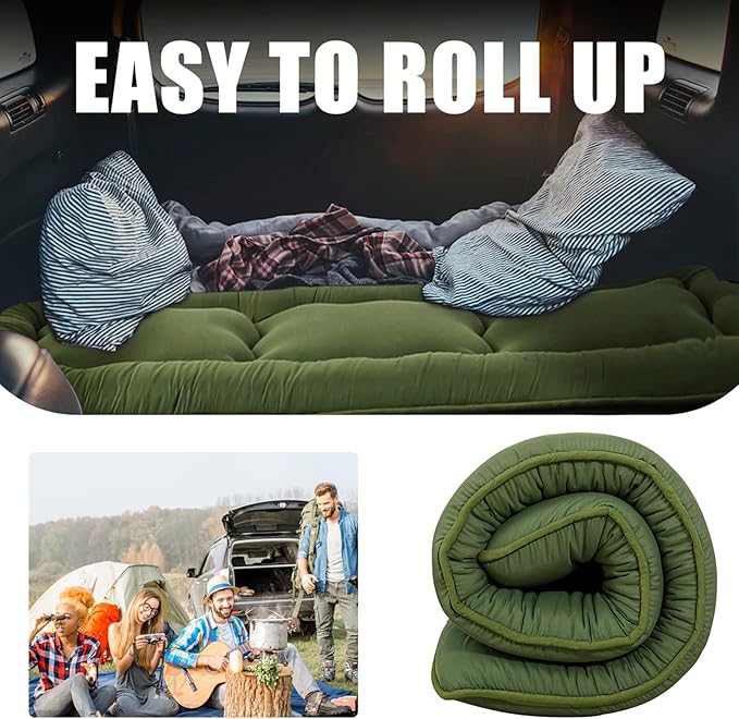 MAXYOYO Cot Japanese Floor Futon Mattress, Single Size Tatami Mat Sleeping Pad Foldable Roll Up Boys Girls Narrow Mattress Kids Lounger Pillow Bed