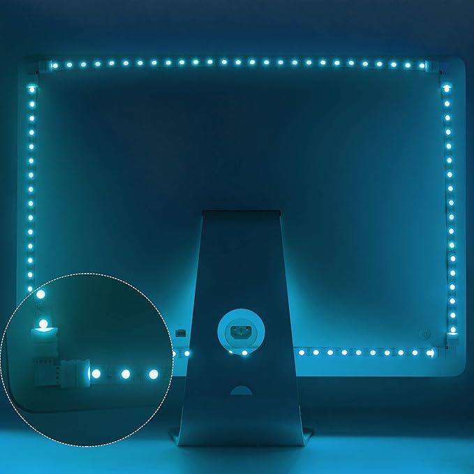 JACKYLED 20Packs L Shape 4-Pin LED Connectors with 22Pcs Clips 10mm for Strip Lights - 10mm 4pin