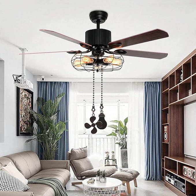 Ceiling Fan Pull Chain Set, 4 Pieces Bulb and Fan Pattern Pull Chain Extension, 12 Inch Chain Extender With Ball Chains Connector (ORB)