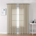 Chyhomenyc Taupe Sheer Curtains 84 Inches Long 2 Panels Set- Light Filtering Curtains for Bedroom, Soft Airy Voile Rod Pocket Living Room Window Drapes, 42Wx84L Inches, 2 PCS