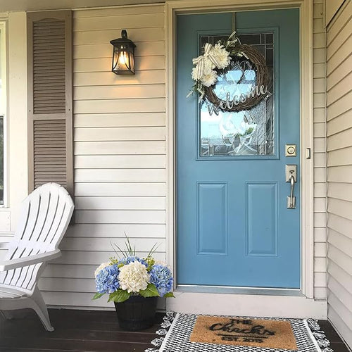 2 White +2 Blue Real Touch Hydrangea Artificial Flowers,21" Vintage Silk Fake Flowers, Faux Hydrangea Flowers for Wedding Bouque Centerpieces Tables Party Home