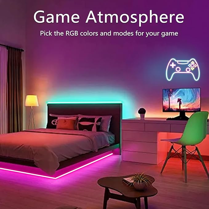 50FT Neon Rope Lights,Flexible Led Rope Light Control with App/Remote,Multiple Modes,Music Sync,IP65 Outdoor RGB Led Strip Lights Waterproof