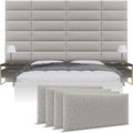 Vänt Upholstered Wall Panels - Queen/Full Size Wall Mounted Headboards - Faux Merino Wool Grey - Set of 4 Panels (Each Individual Panel 30"x11.5")