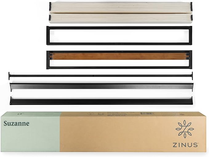 ZINUS GOOD DESIGN Award Winner Suzanne 6 Inch Bamboo and Metal Platforma Bed Frame, No Box Spring Needed, Wood Slat Support, Chestnut Brown, King