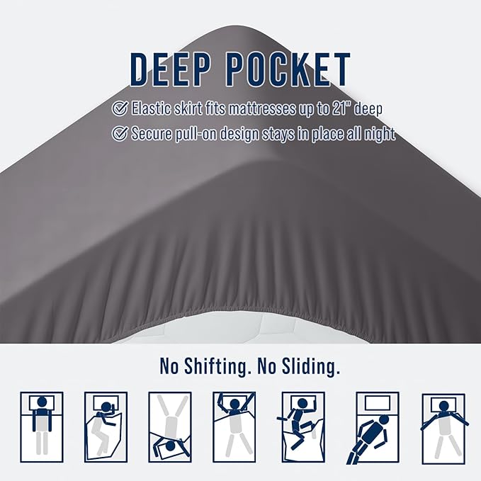 OLANLY Twin Quilted Fitted Mattress Pad – Soft Down Alternative Pillow Top Mattress Topper, Cooling Comfort Breathable Mattress Cover, Machine Washable Deep Pocket Mattress Protector, Dark Grey