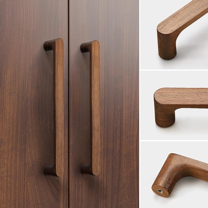 Walnut Round 7-1/2 in 8 pcs Wooden Drawer Pulls Handle pulls for cabinets Kitchen Cabinet Drawer pulls Cabinet Door