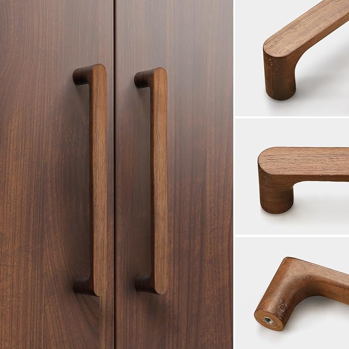 Black Round 5 in 2 pcs Wooden Drawer Pulls Handle pulls for cabinets Kitchen Cabinet Drawer pulls Cabinet Door Pull