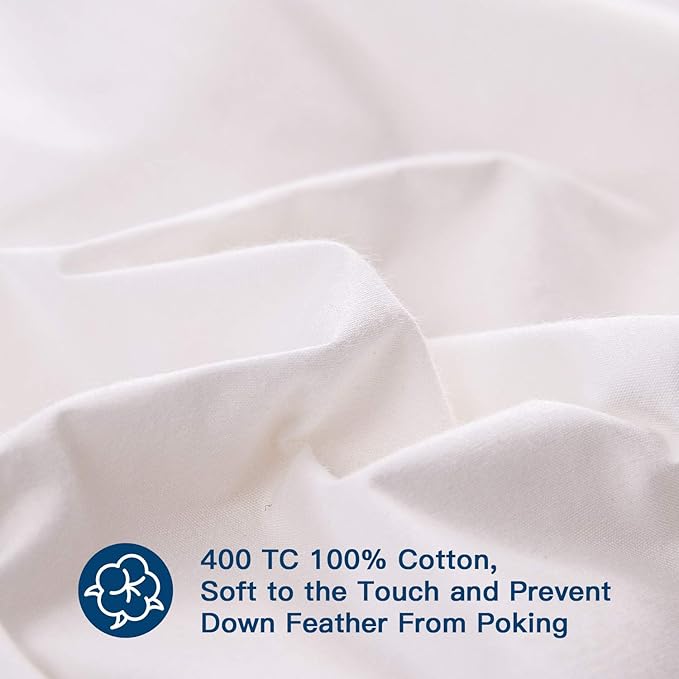 ELEMUSE King Size Extra Thick Fusion Goose Down Feather Filled Mattress Topper, Plush Fluffy Double Layer Pillowtop Mattress Pad Cover, Soft Featherbed with 8-21 Inch Deep Pocket