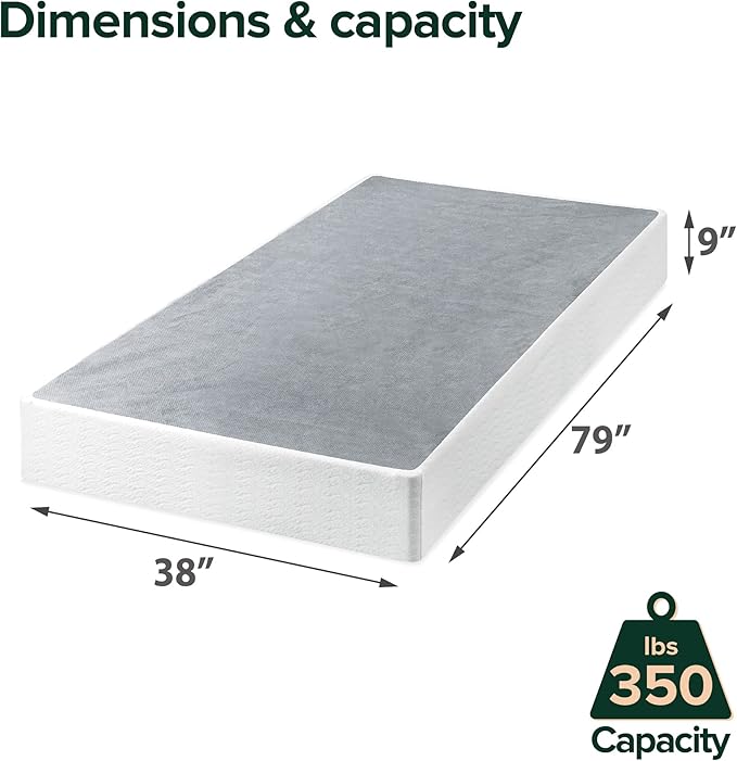 ZINUS 9 Inch Twin XL Metal Smart Box Spring, Mattress Foundation, Strong Metal Frame, Easy Assembly