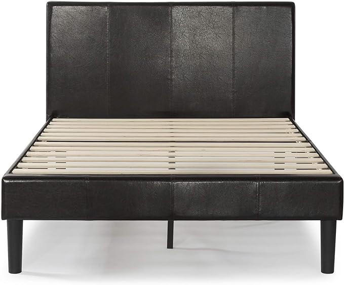 ZINUS Gerard Faux Leather Upholstered Platform Bed Frame, Mattress Foundation, Wood Slat Support, No Box Spring Needed, Easy Assembly, California King