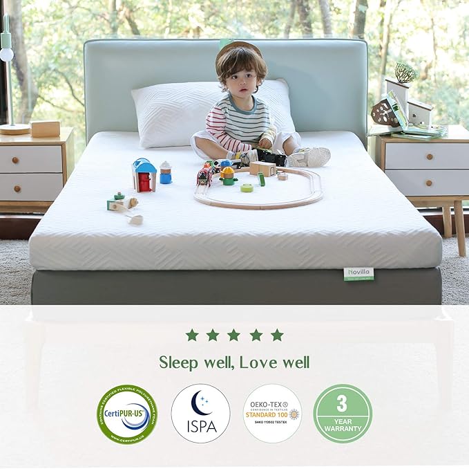 Novilla 2 Inch Gel Memory Foam Mattress Topper for Cool Fresh Sleep & Pressure Relieving, Soft Twin Mattress Topper with Breathable Bamboo Cover,Twin Size, Yozora